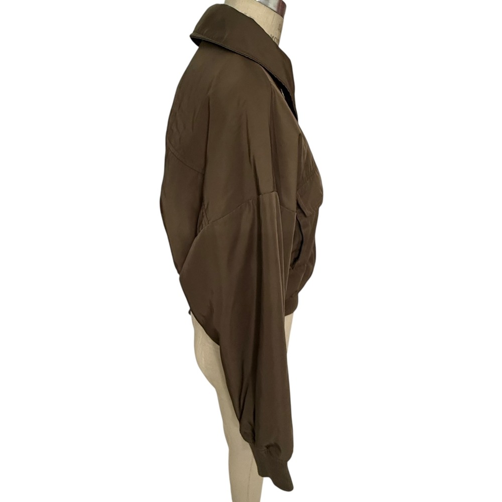 PE Nation Pursuit Bomber Jacket Womens S Walnut Brown Cropped Zip Up Logo - Picture 7 of 10